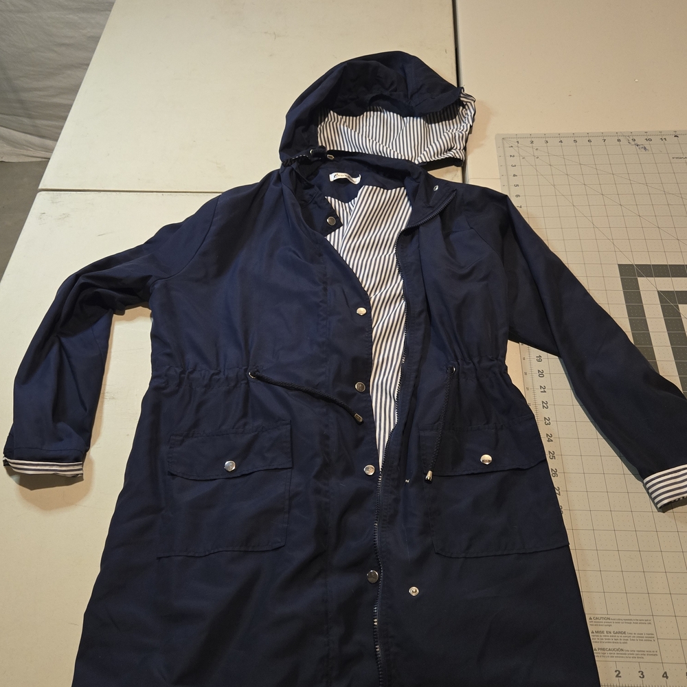 Women's Navy Hooded Jacket